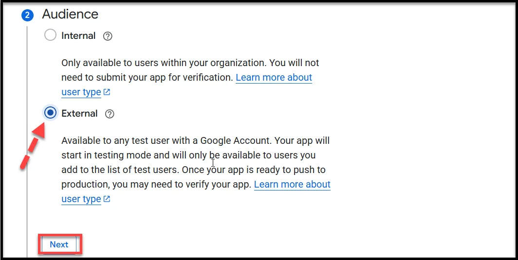 Selecting the appropriate audience for OAuth app