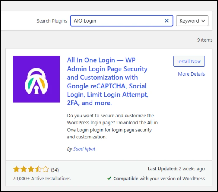 All-in-one login plugin interface for WordPress
