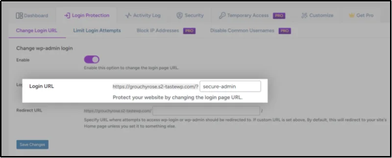 Set a custom login URL using the AIO Login plugin