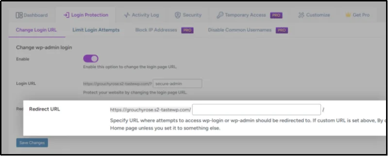Set up a redirection link after login in AIO Login plugin