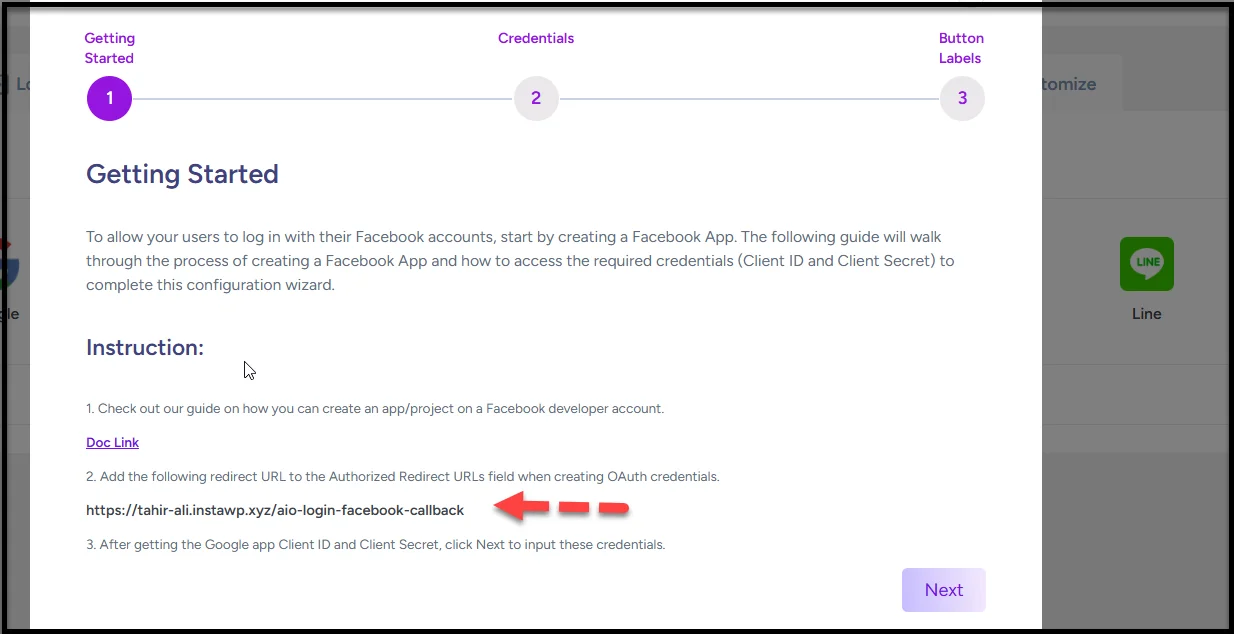 Viewing the getting started instructions for the plugin