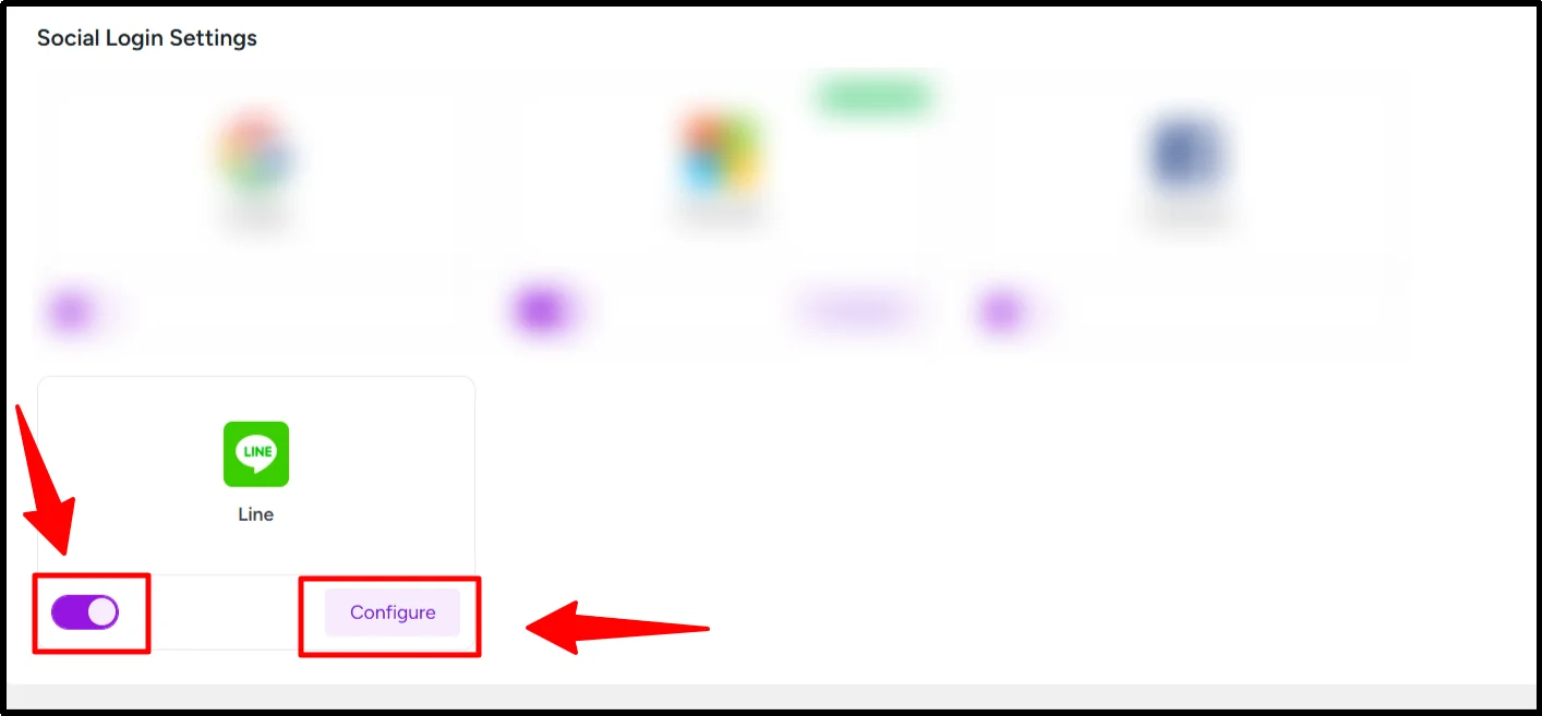 Enable LINE login toggle