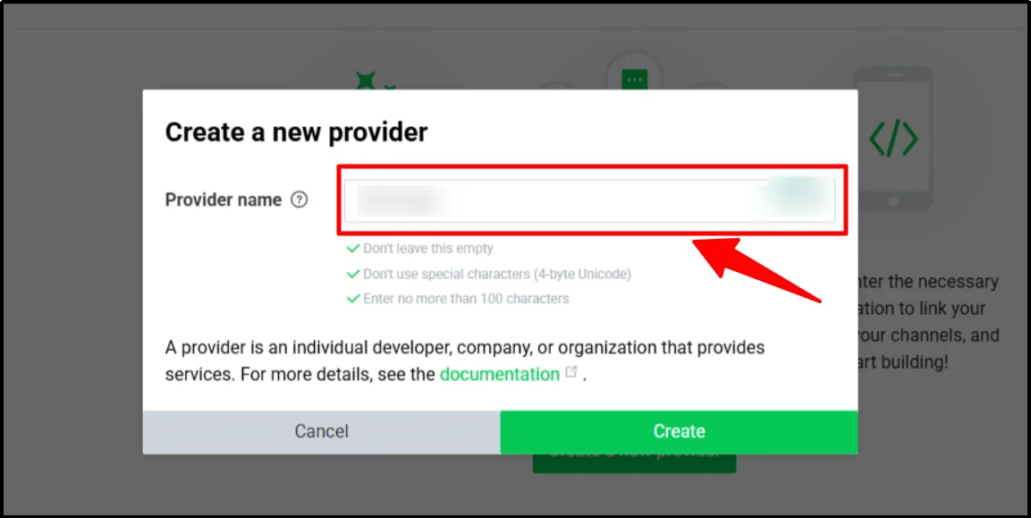 Name field for LINE provider
