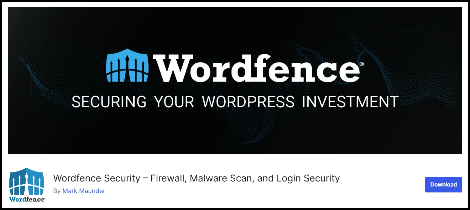 Wordfence security plugin settings for WordPress login protection