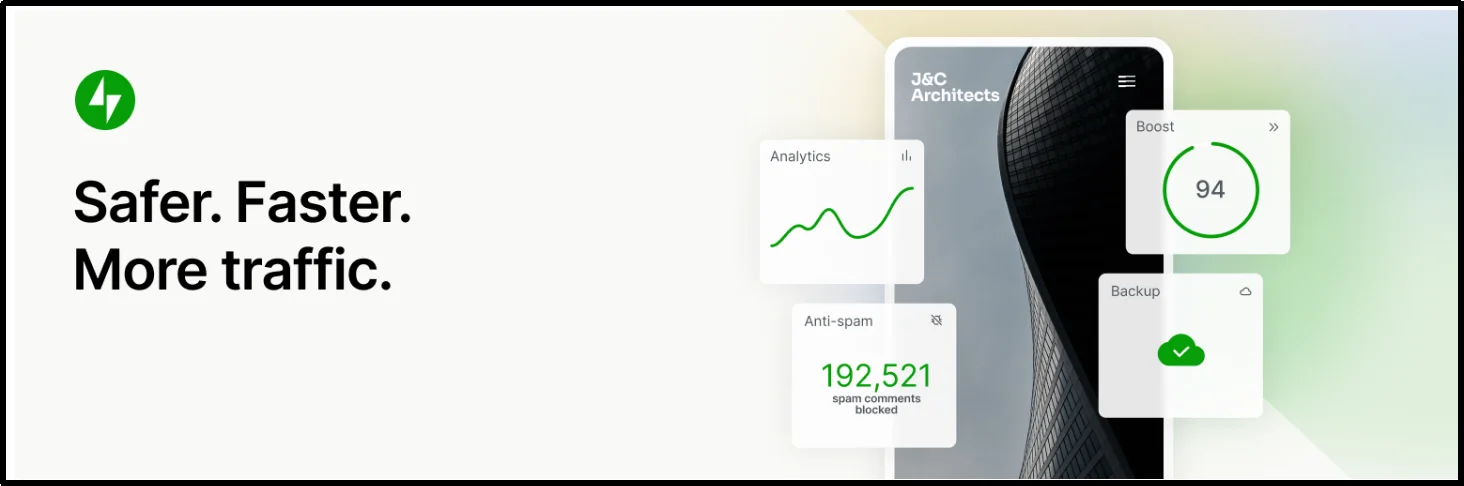 Jetpack security plugin options for WordPress site monitoring and login protection