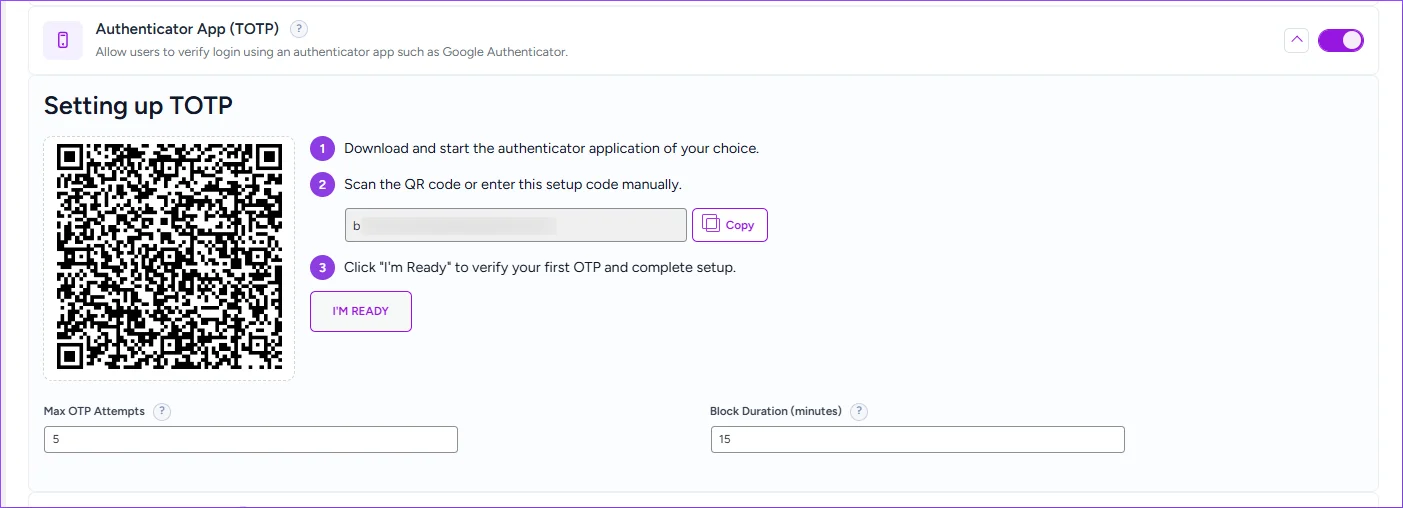 Setting Up Authenticator App (Admin)