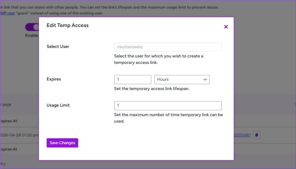 Managing Temporary Access Links
