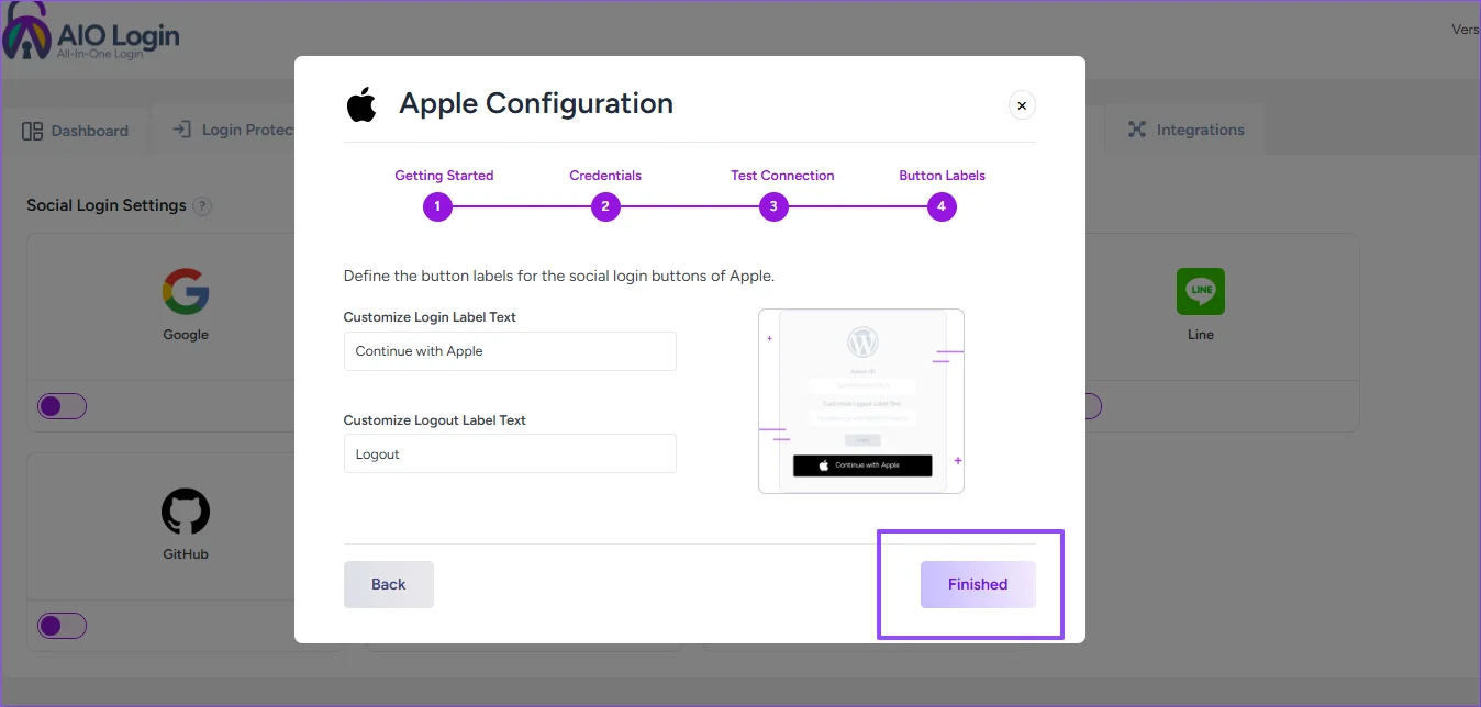 Step 5: Customize Login Button (Wizard Step 4)