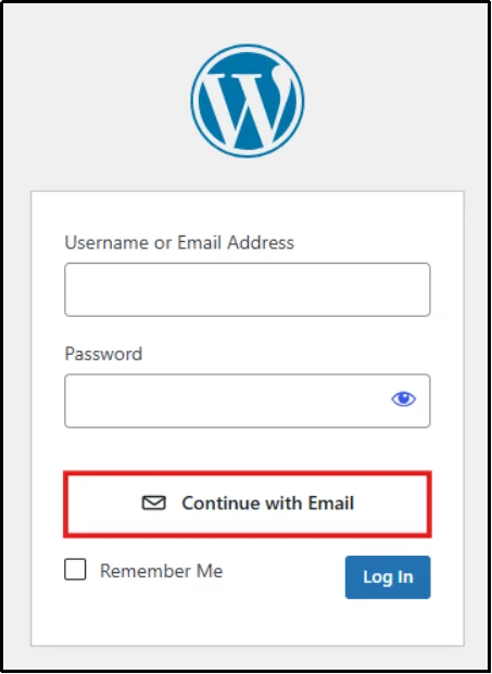 Continue with Email option for passwordless login in All In One Login