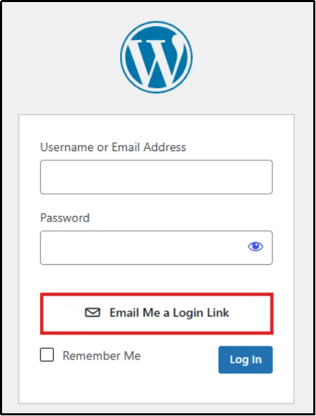 Email Me a Login Link option for secure passwordless WordPress login