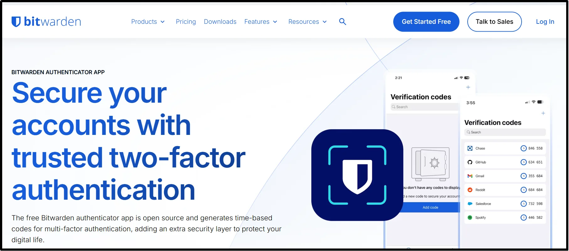 Bitwarden Authenticator app for secure TOTP two-factor authentication