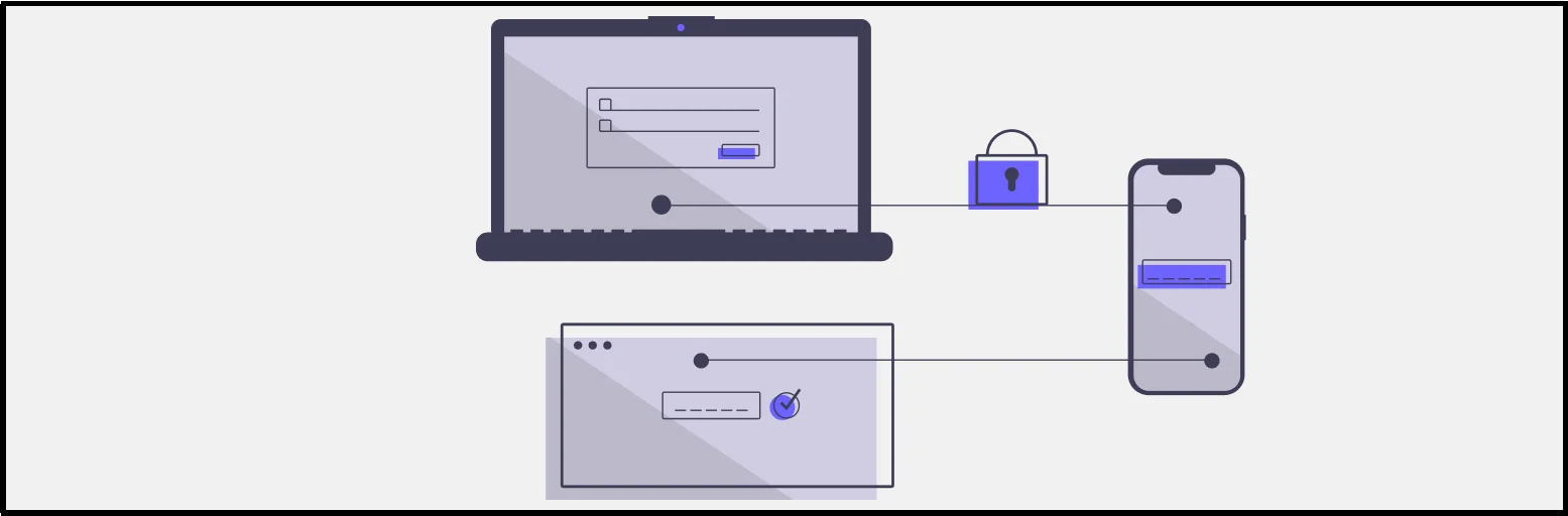Magic Login passwordless plugin illustration showing login across laptop, browser, and mobile devices