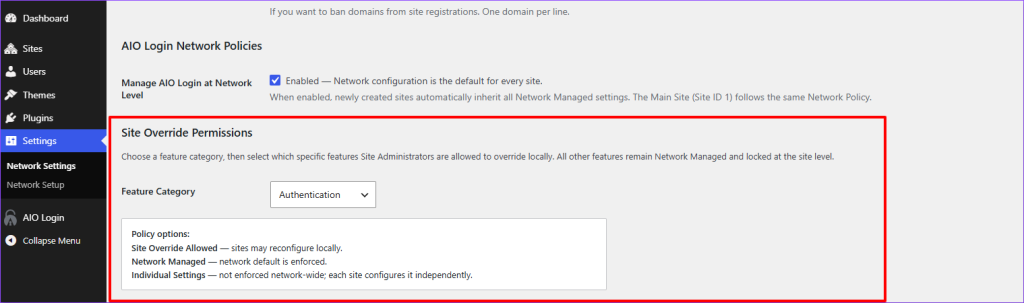 Individual Settings